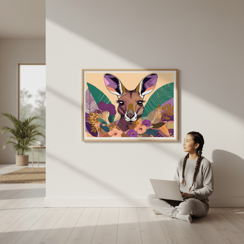 Empyreal Kangaroo by Inkheart Designs wall - art - picture - poster
