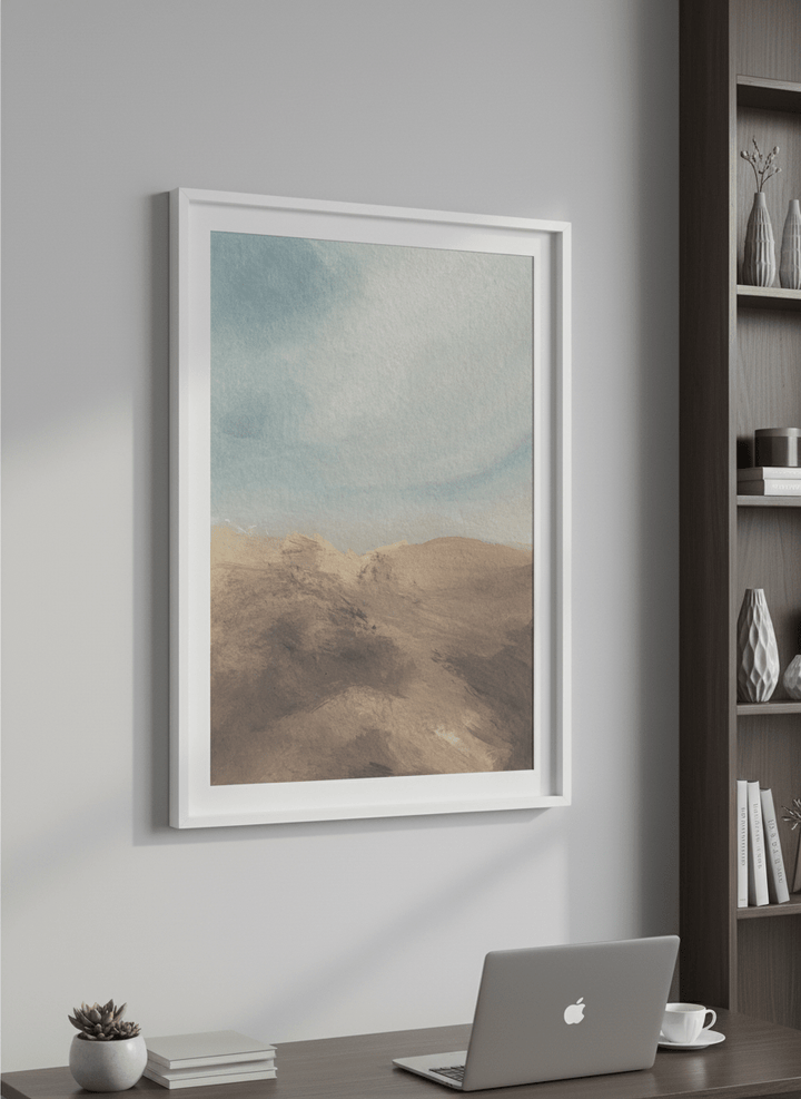 Contemporary wall art featured in a bright modern office workspace