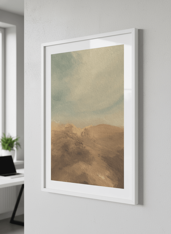 Contemporary wall art featured in a bright modern office workspace