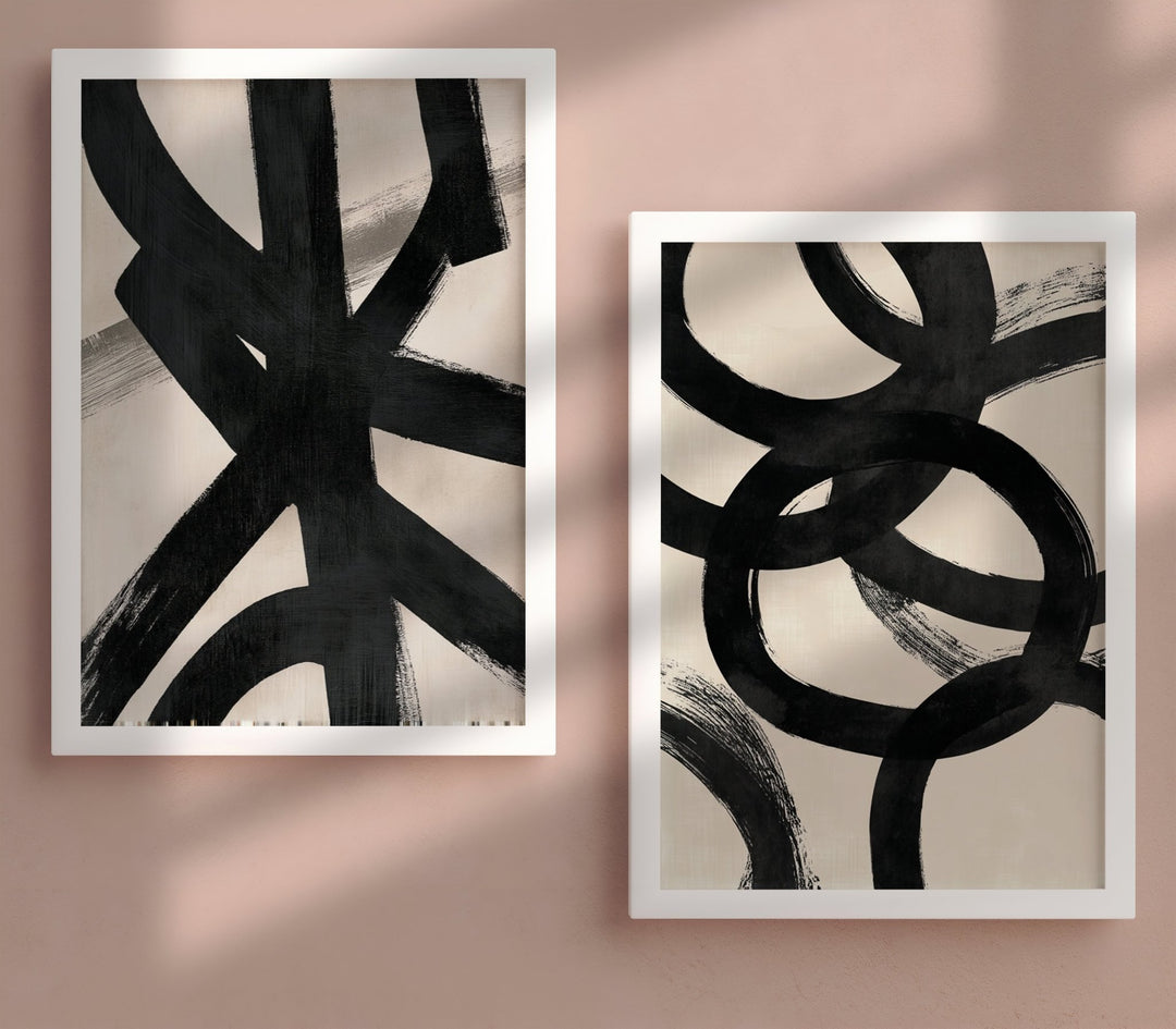 Enso Flow Set of 2 Abstract Prints wall - art - picture - poster