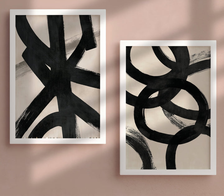 Enso Flow Set of 2 Abstract Prints wall - art - picture - poster