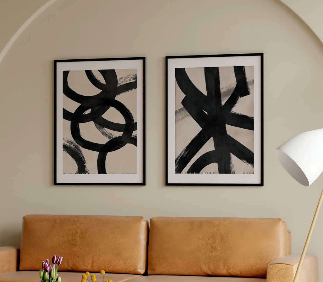 Enso Flow Set of 2 Abstract Prints wall - art - picture - poster