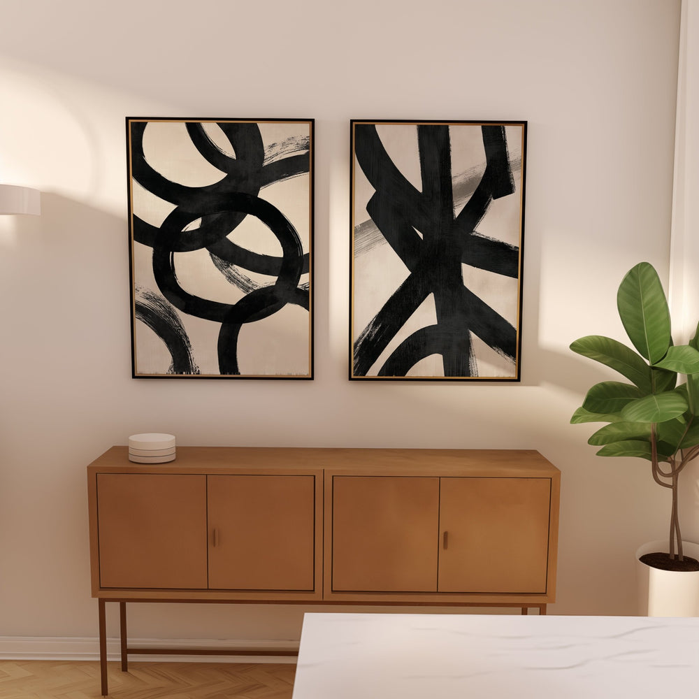 Enso Flow Set of 2 Abstract Prints wall - art - picture - poster