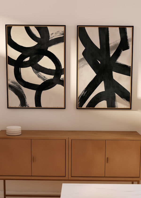Enso Flow Set of 2 Abstract Prints