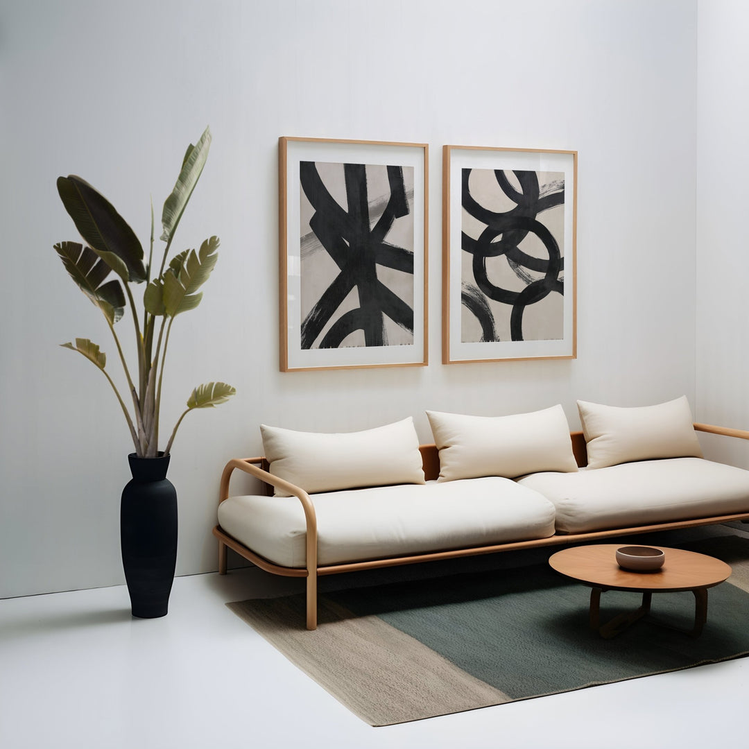 Enso Flow Set of 2 Abstract Prints wall - art - picture - poster