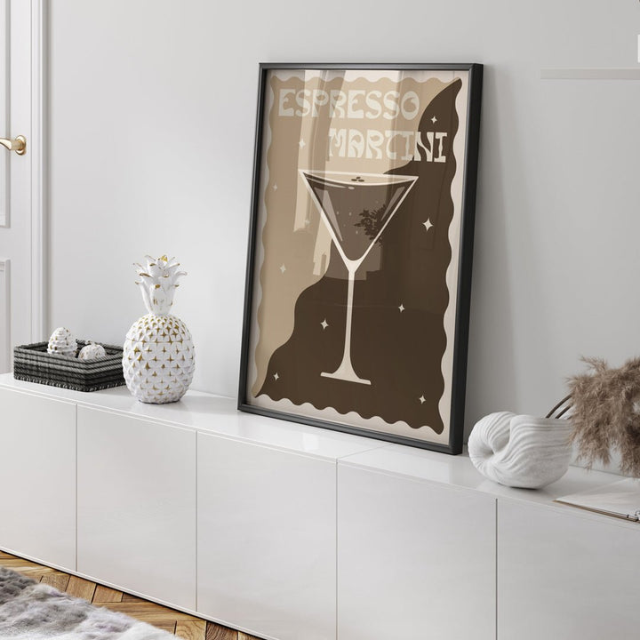 Espresso Martini Cocktail Living Room Wall Art - Style My Wall