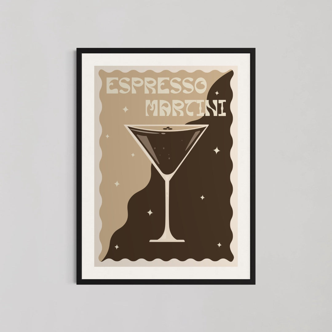 Espresso Martini Cocktail Living Room Wall Art - Style My Wall