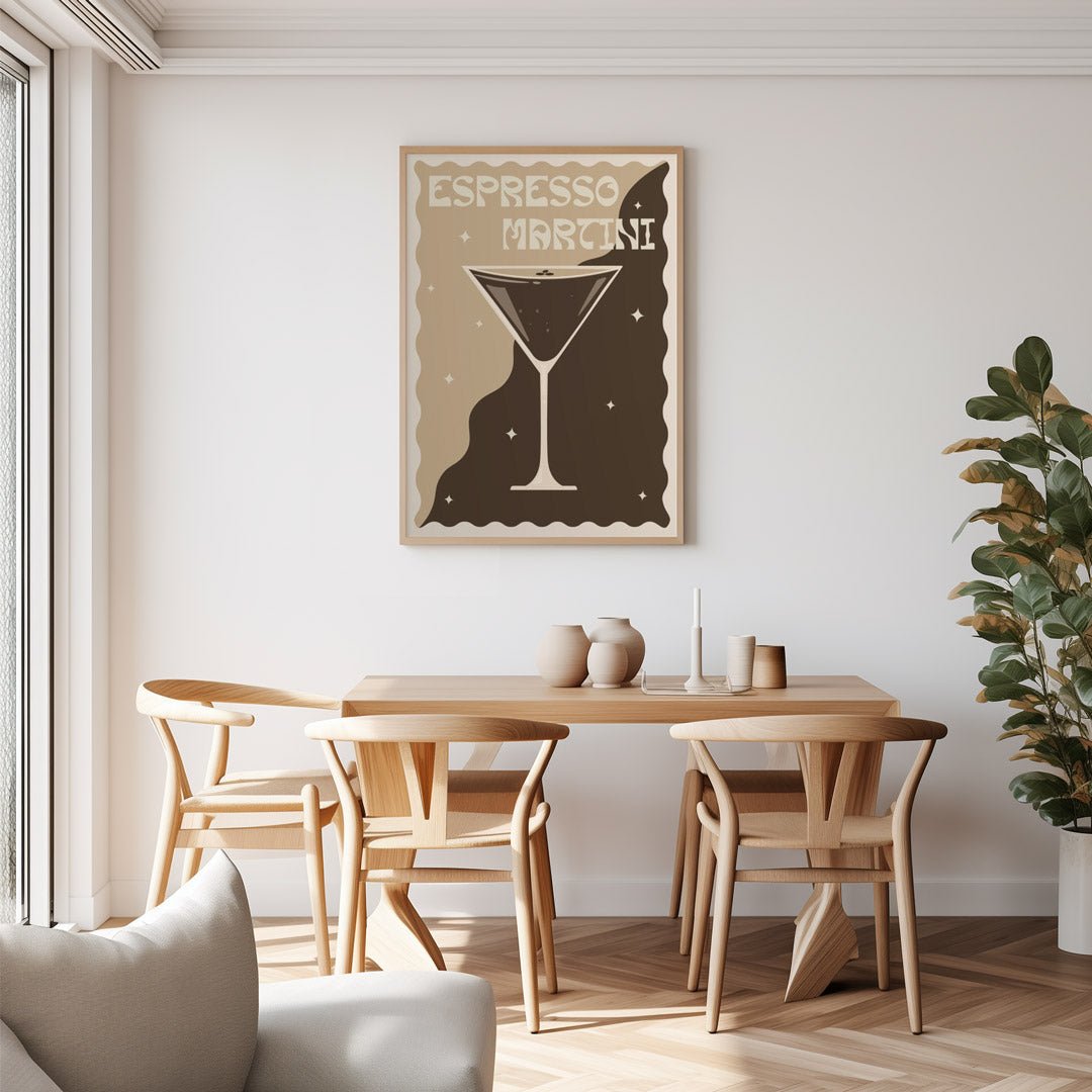 Espresso Martini Cocktail Living Room Wall Art - Style My Wall