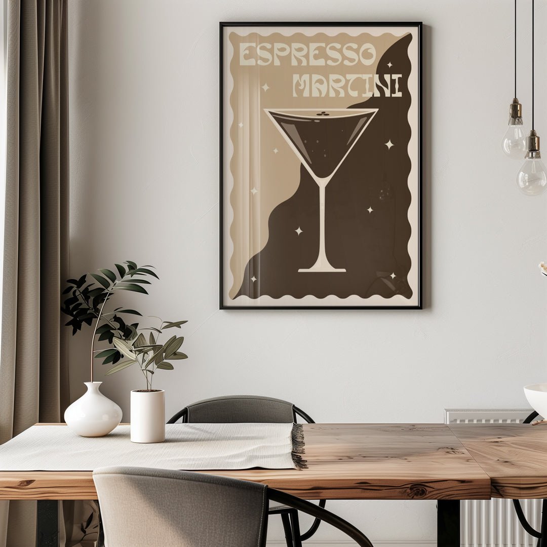 Espresso Martini Cocktail Living Room Wall Art - Style My Wall