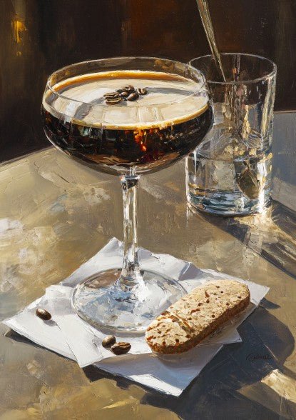 Espresso Martini Oil Painting Illustration Poster