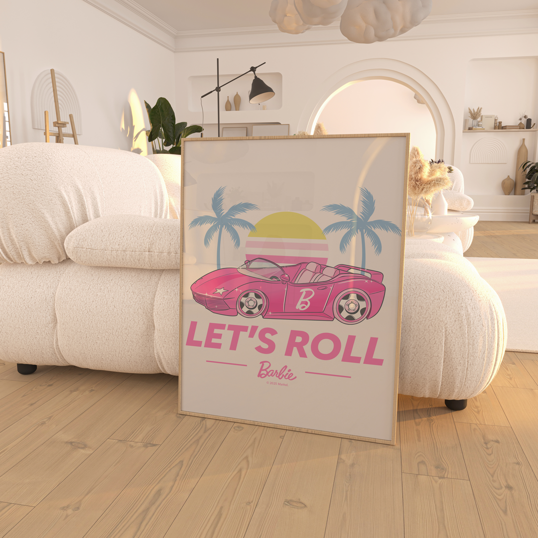 Barbie Lets Roll Vintage Retro Summer Print