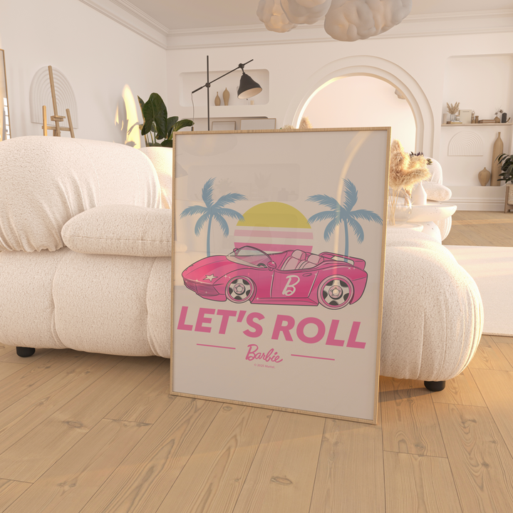 Barbie Lets Roll Vintage Retro Summer Print