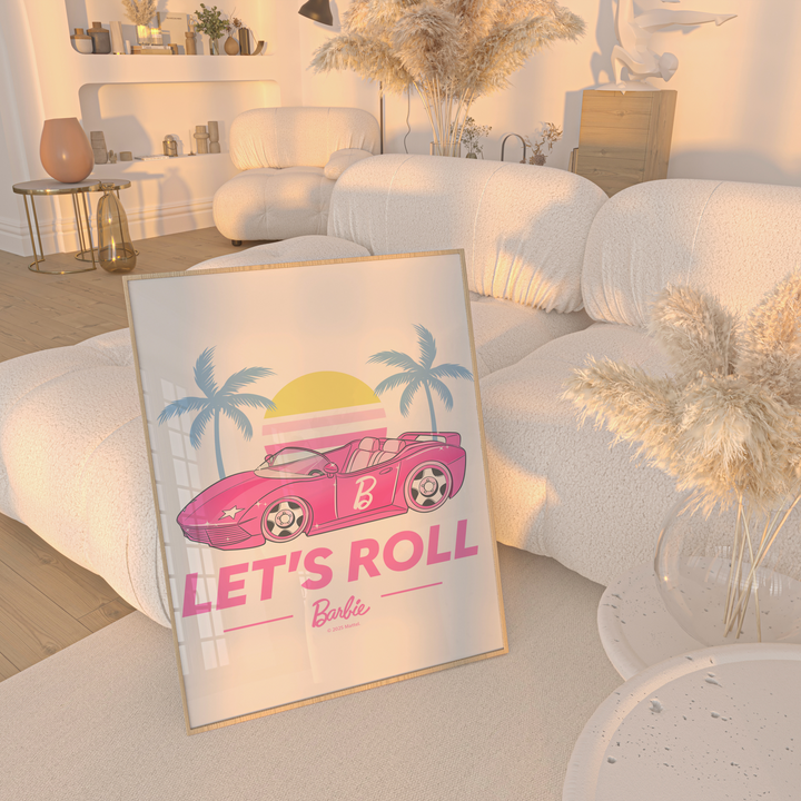 Barbie Lets Roll Vintage Retro Summer Print