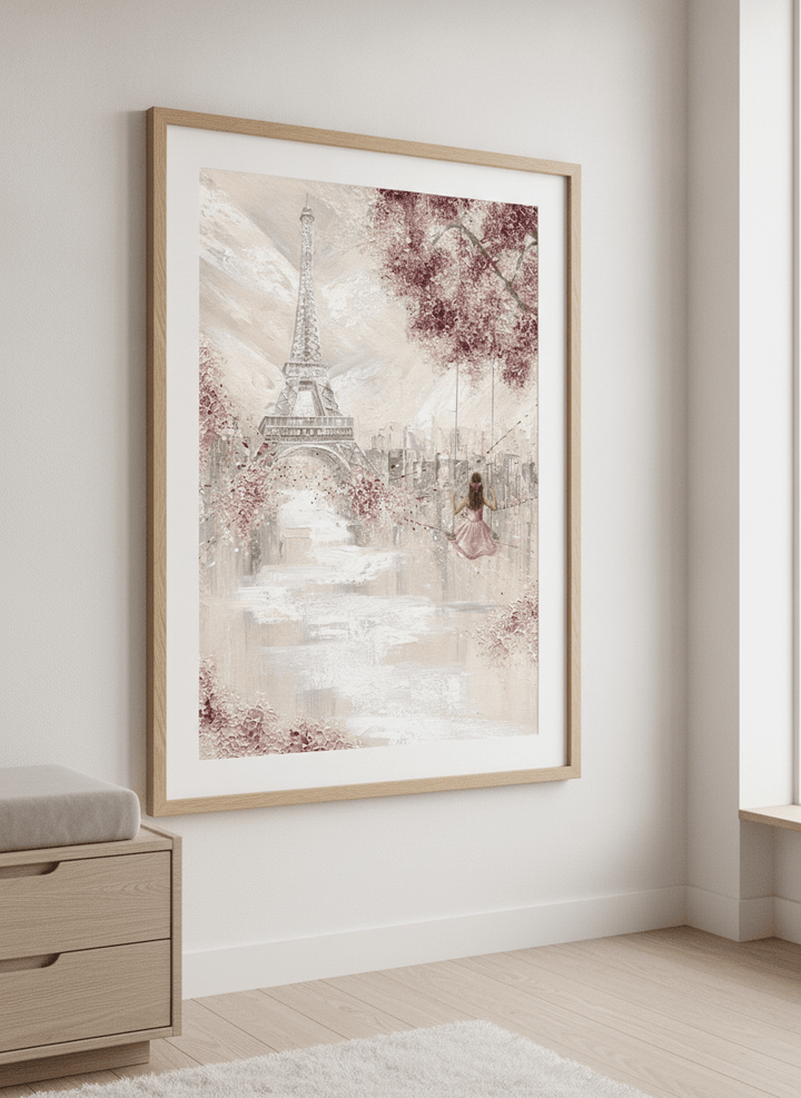 Soft neutral wall art styled in a serene nursery with pastel tones