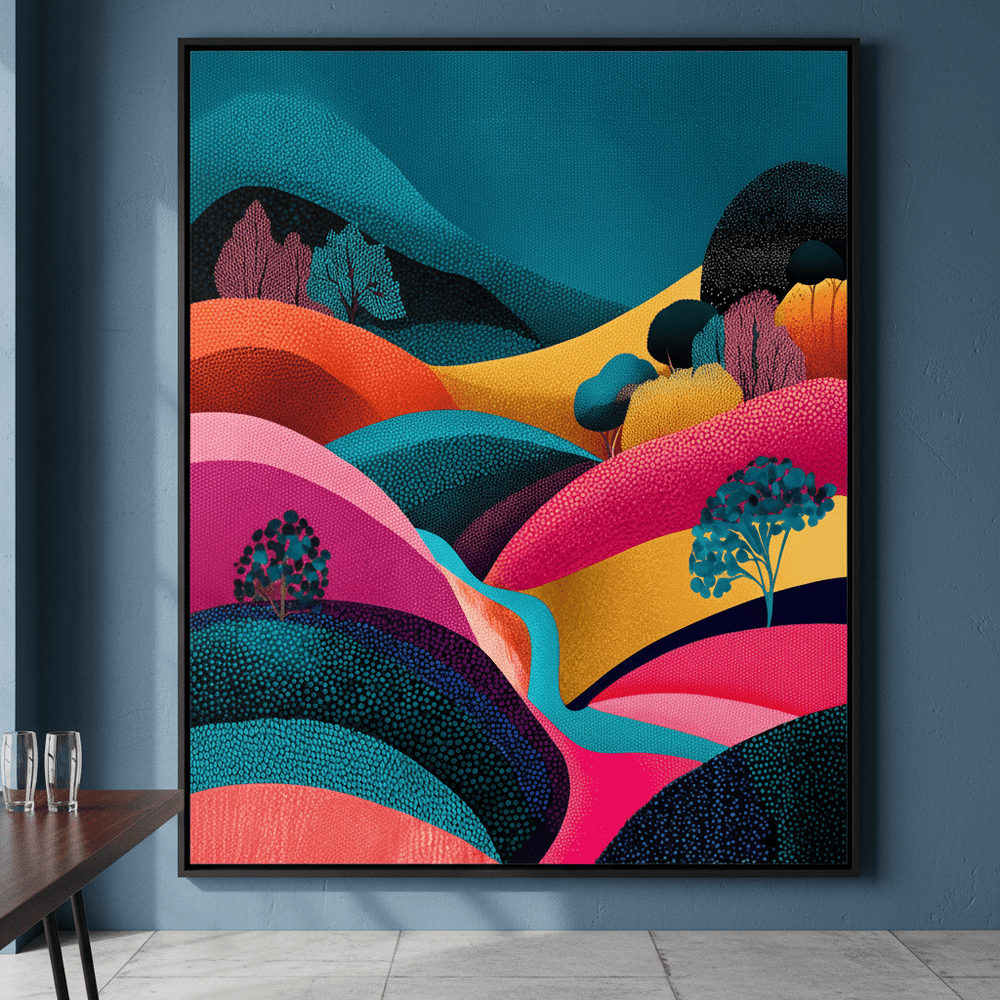 Evening Japanese Hills Pop Art Abstract Print wall - art - picture - poster