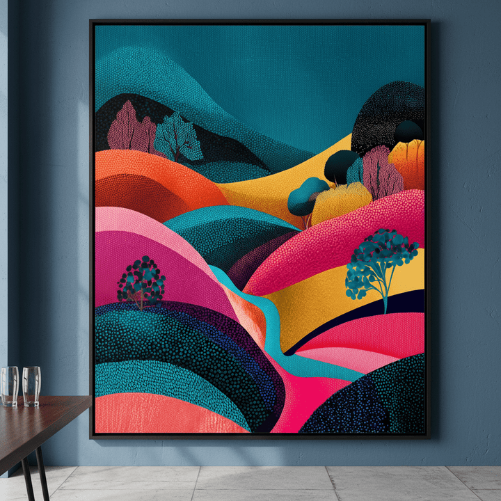 Evening Japanese Hills Pop Art Abstract Print wall - art - picture - poster