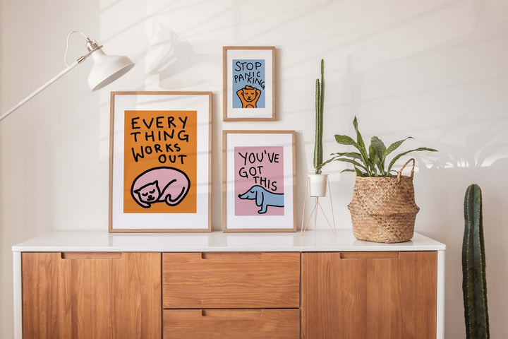 Everything Works Out Cat Sleeping Print by Lucia Sankovic - Style My Wall