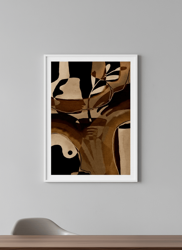 Contemporary wall art featured in a bright modern office workspace
