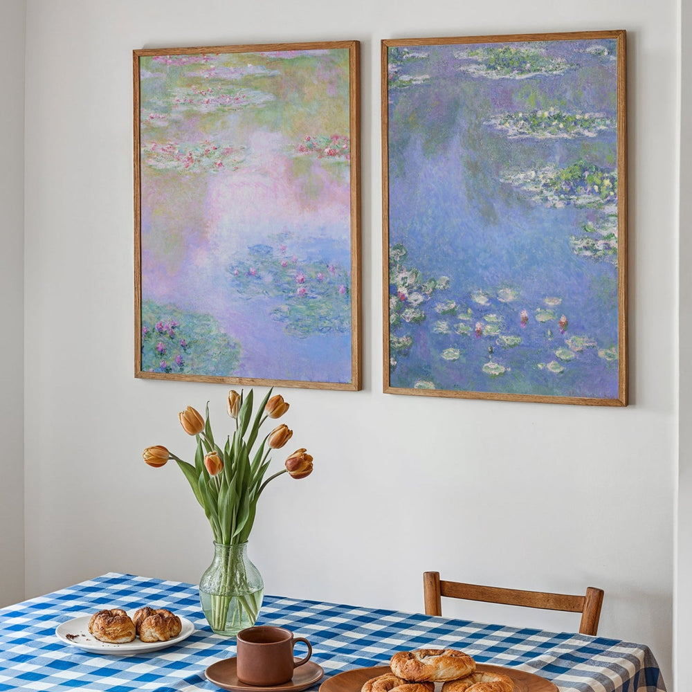 Exhibition Lillies Prints Set of 2 by Claude Monet wall - art - picture - poster