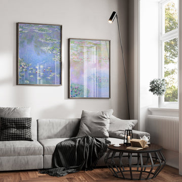 Exhibition Lillies Prints Set of 2 by Claude Monet wall - art - picture - poster