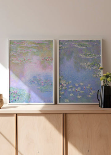 Exhibition Lillies Prints Set of 2 by Claude Monet wall - art - picture - poster