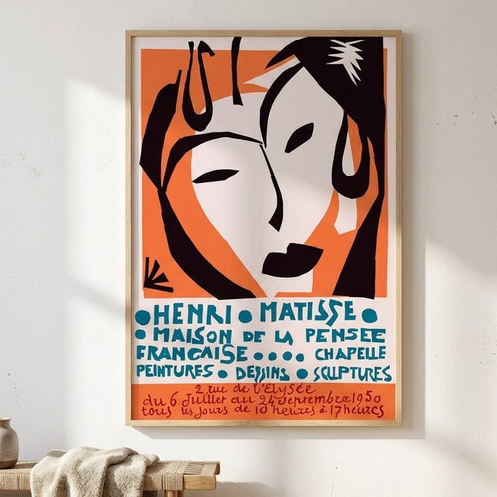 Exhibition Vintage Poster Orange by Henri Matisse wall - art - picture - poster