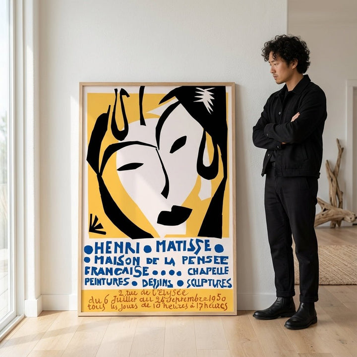 Exhibition Vintage Poster Yellow by Henri Matisse wall - art - picture - poster