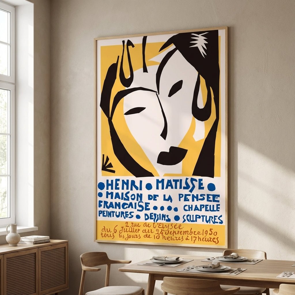 Exhibition Vintage Poster Yellow by Henri Matisse wall - art - picture - poster