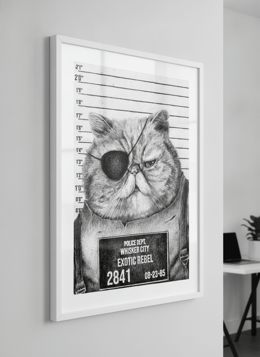 Contemporary wall art featured in a bright modern office workspace