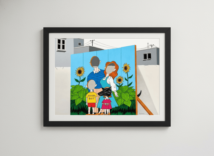 Contemporary wall art featured in a bright modern office workspace