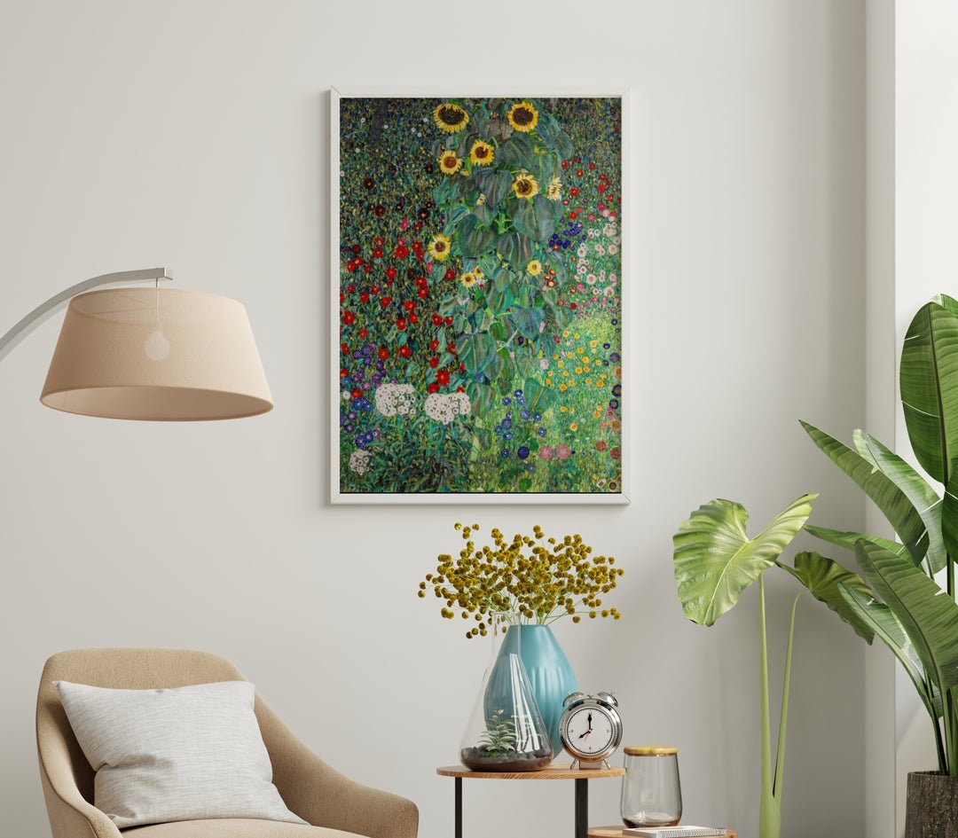 Farm Garden with Sunflowers Art by Gustav Klimt - Style My Wall