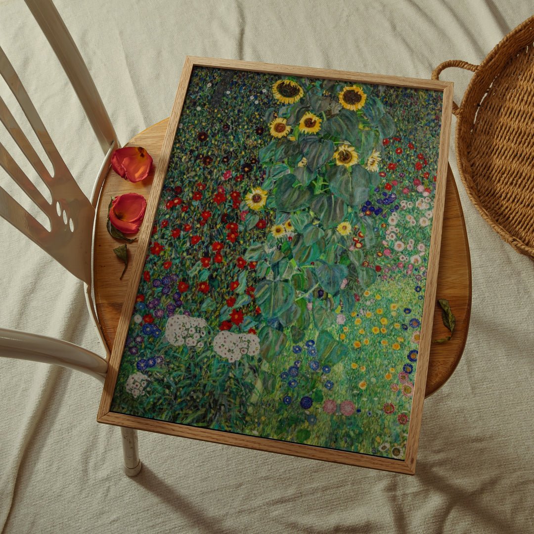 Farm Garden with Sunflowers Art by Gustav Klimt - Style My Wall