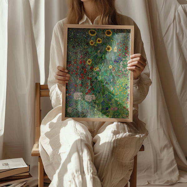 Farm Garden with Sunflowers Art by Gustav Klimt