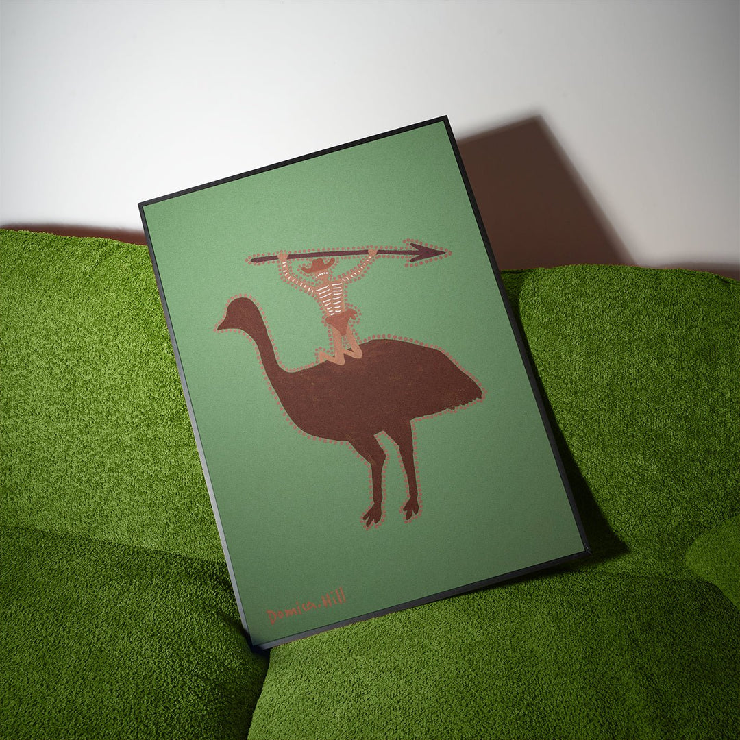 Feathers & Spear Portrait Indigenous Artwork by Domica Hill wall - art - picture - poster