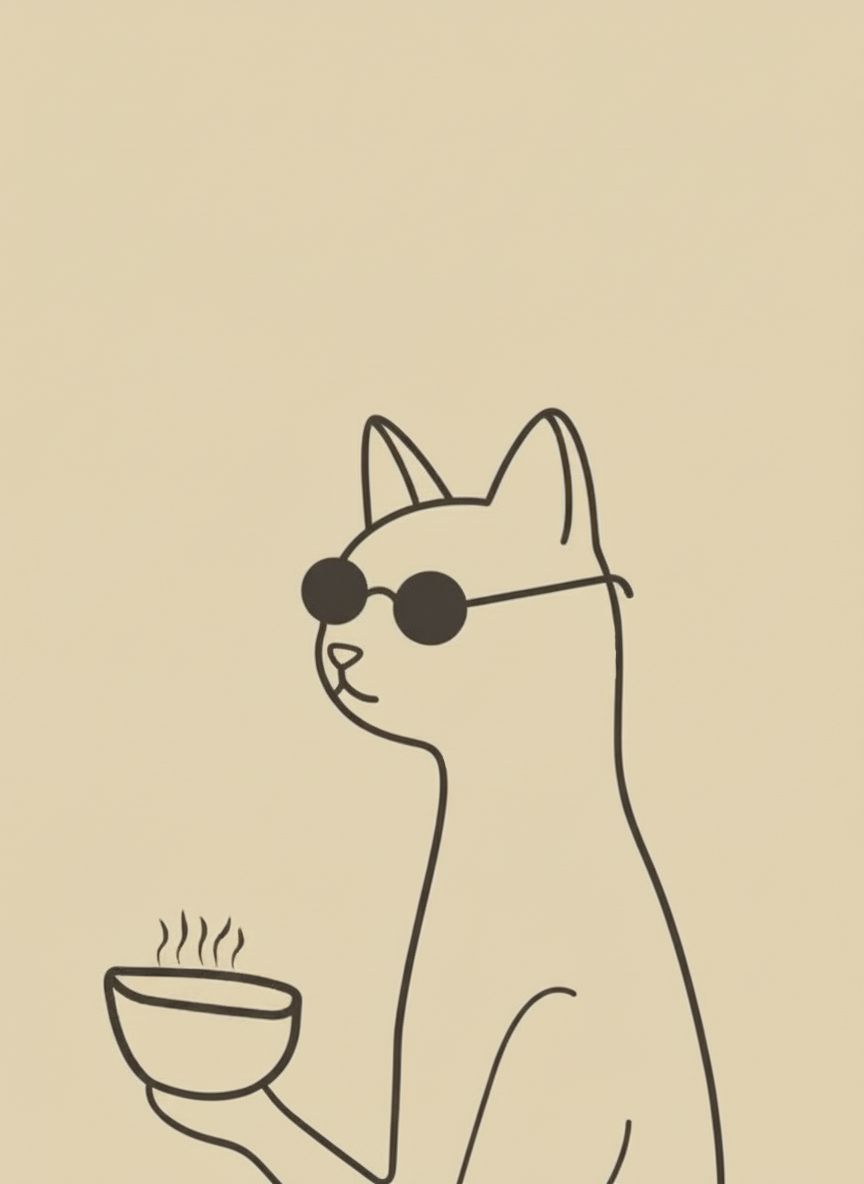 Feline Morning Coffee Feelin'