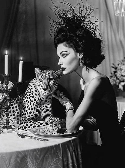 feline leaopard art frame