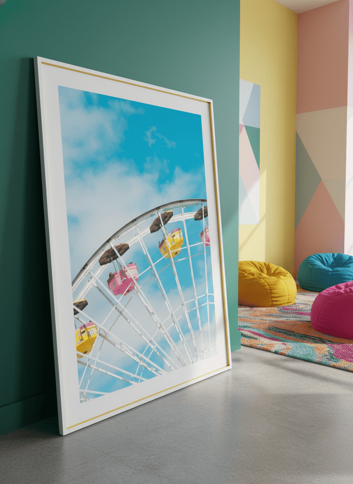 Bold wall art styled in a colourful, eclectic modern home