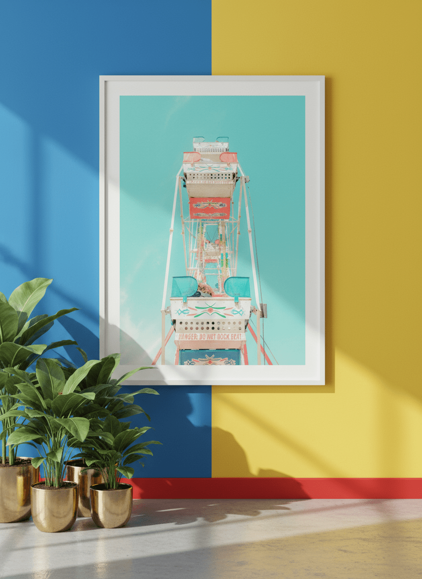 Bold wall art styled in a colourful, eclectic modern home