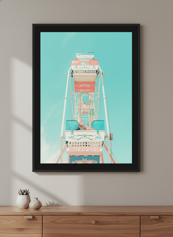 Minimalist artwork displayed in a calm, light-filled bedroom interior