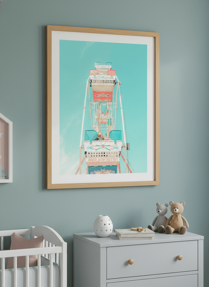 Soft neutral wall art styled in a serene nursery with pastel tones