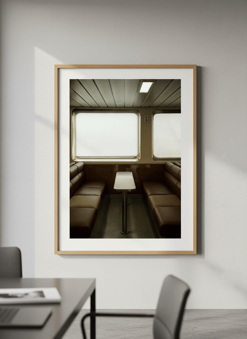 Contemporary wall art featured in a bright modern office workspace