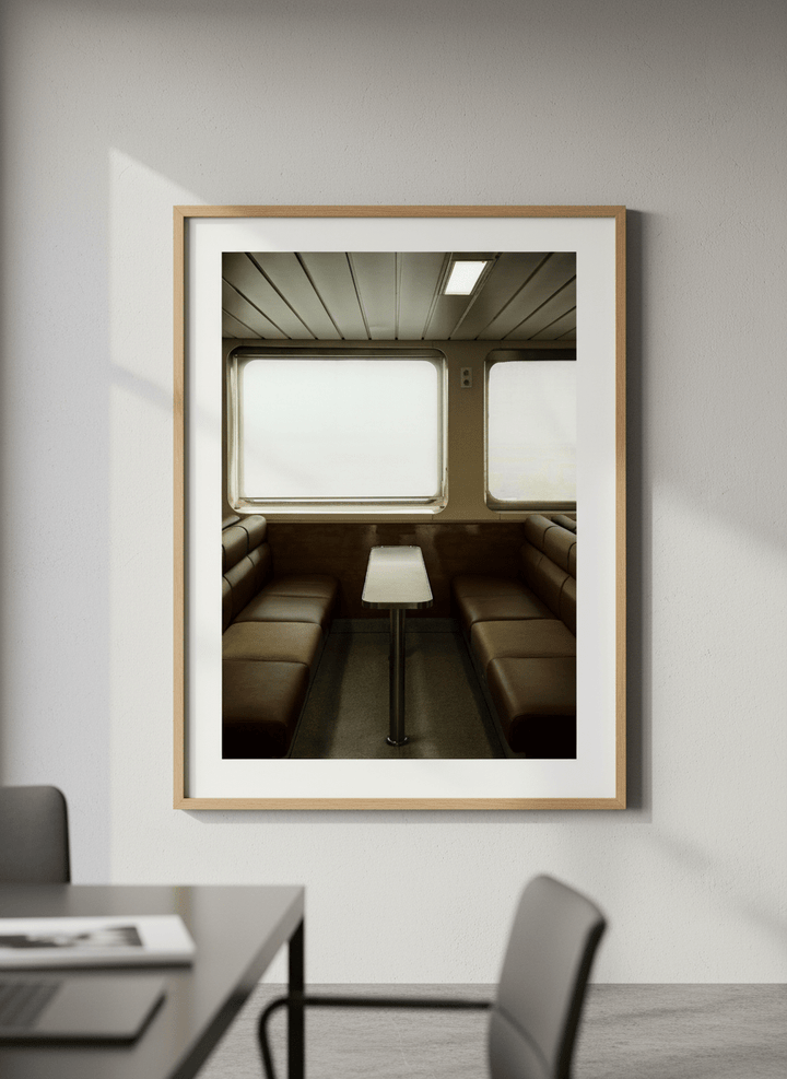 Contemporary wall art featured in a bright modern office workspace