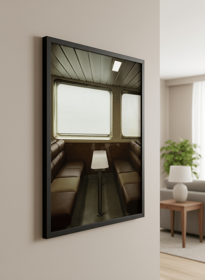 Modern wall art styled above a sofa in a neutral living room