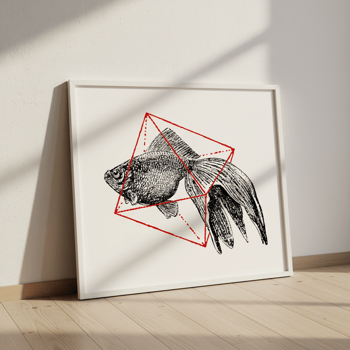 Fish in Geometrics - Goldfish by Florent Bodart wall - art - picture - poster
