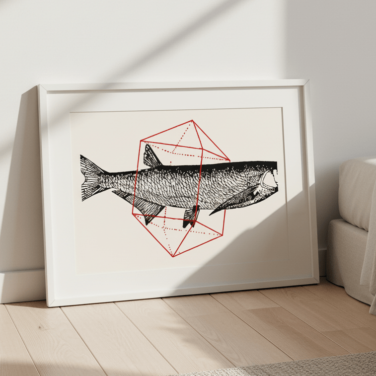 Fish in Geometrics - Herring by Florent Bodart wall - art - picture - poster