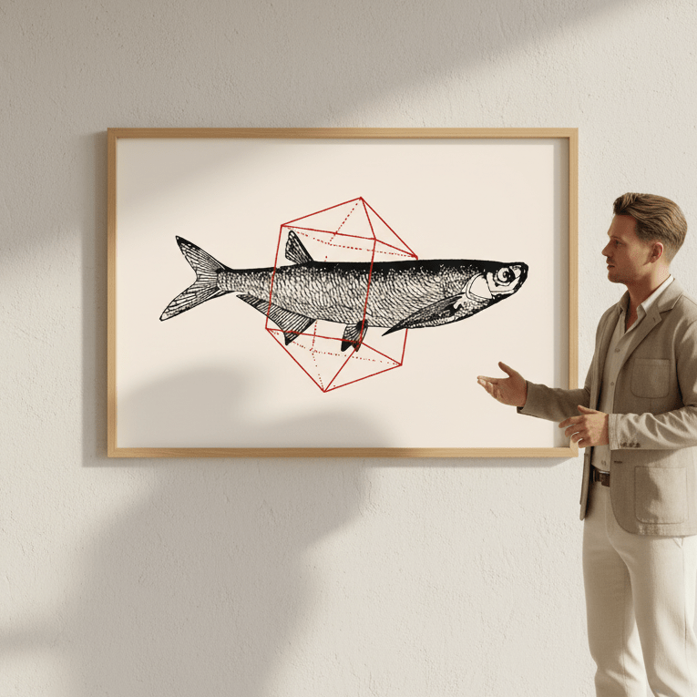Fish in Geometrics - Herring by Florent Bodart wall - art - picture - poster