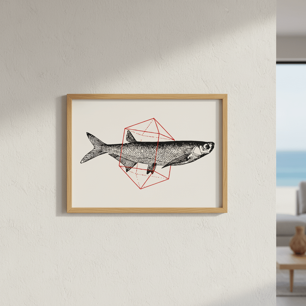 Fish in Geometrics - Herring by Florent Bodart wall - art - picture - poster