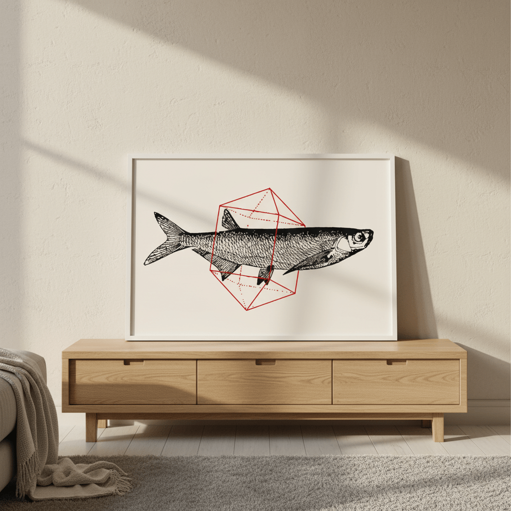 Fish in Geometrics - Herring by Florent Bodart wall - art - picture - poster