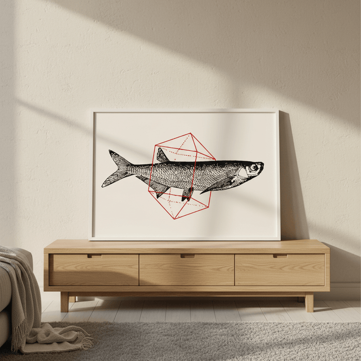 Fish in Geometrics - Herring by Florent Bodart wall - art - picture - poster