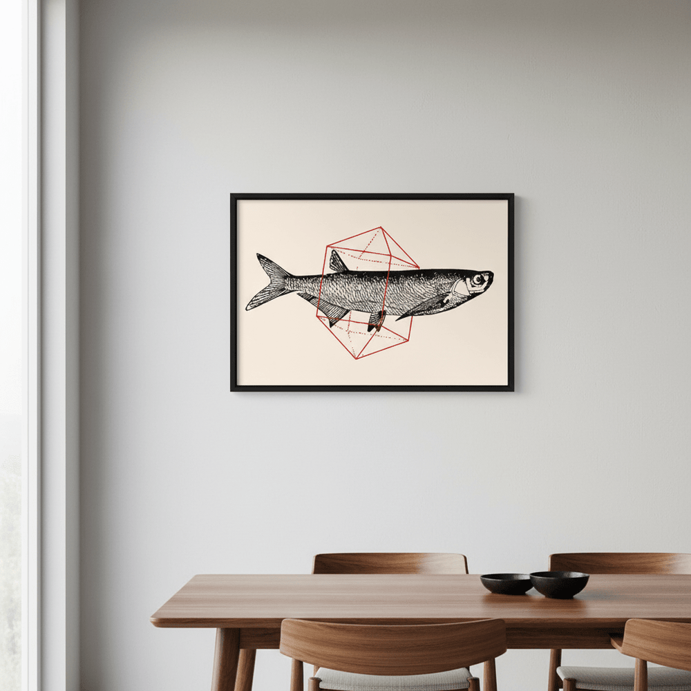 Fish in Geometrics - Herring by Florent Bodart wall - art - picture - poster